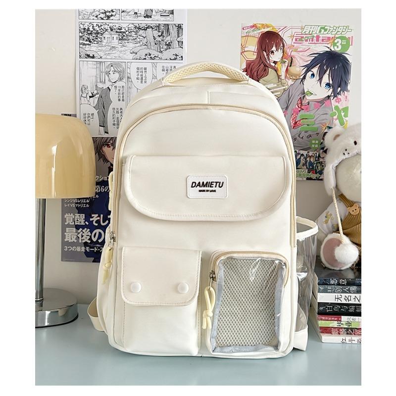 High school students large-capacity backpack new fresh and sweet two-dimensional color contrast bar