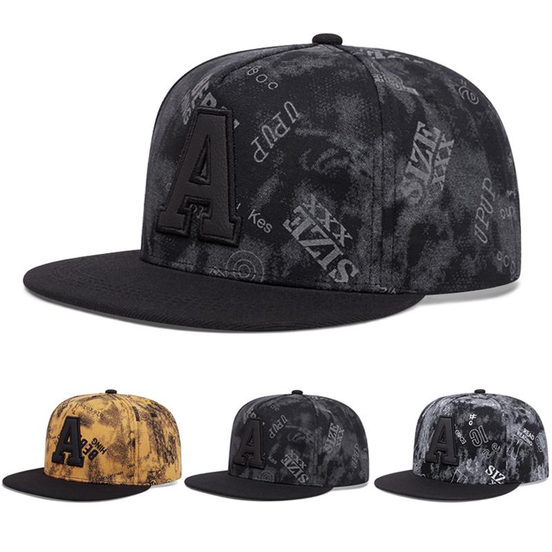 New A Graffiti Embroidery Flat Brimmed Hat Men'S Retro Baseball Hat Hip Hop Hat Women'S Outdoor Decorative Hat Sunshade Hat
