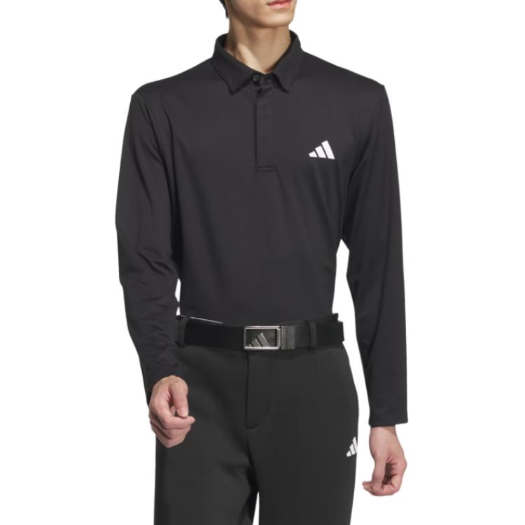 Adidas Clothing Polo Shirts Men's Black Polo Collar Moderate Straight Fit IM6414