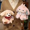 Peluche Orso Coniglio Cane con Decorazione Sciarpa a Quadri per Regalo di Compleanno per Bambini