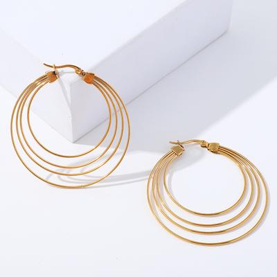 Französische Mückenabwehrspule Edelstahl Ohrringe Trend Kreis Ohrringe Geometrisch Gold Damenohrringe