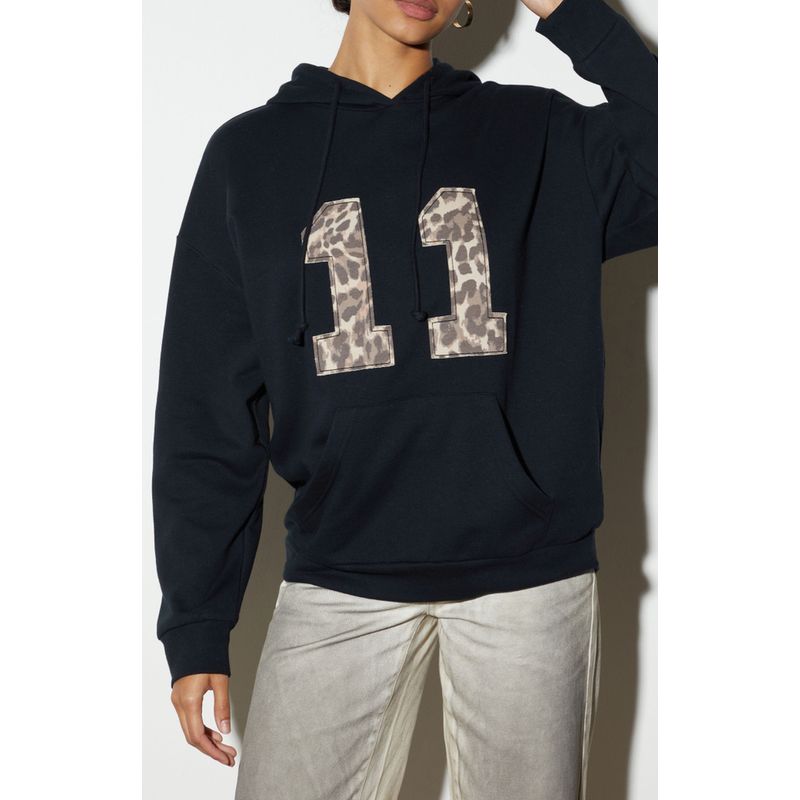 American Retro Animal Pattern PS * 11 Black Hoodie Female Autumn and Winter Leisure Easiest for Match Thin Velvet Tops Tide