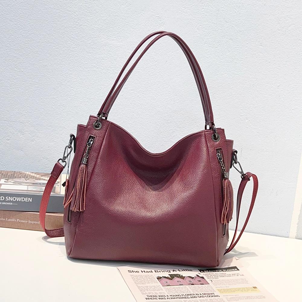 Genuine Leather Women Handbag Luxury Design Women Shoulder Bag Large Capacity Crossbody Tote Bag First Layer Cowhide Bag