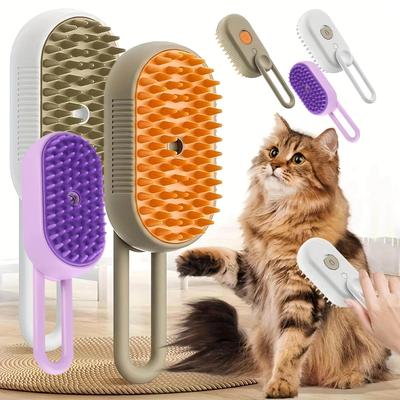 3in1 Clean Massage Pet Brush Usb Rechargeable Steam Spray Electric Massager Is Suitable For Cats And Dogs To Remove Tangles And Loose Fur Pet Grooming