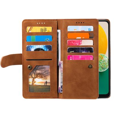 For Samsung Galaxy A16 5G/A16 4G Case PU Leather Phone Cover with Zipper Wallet 9 Card Slots