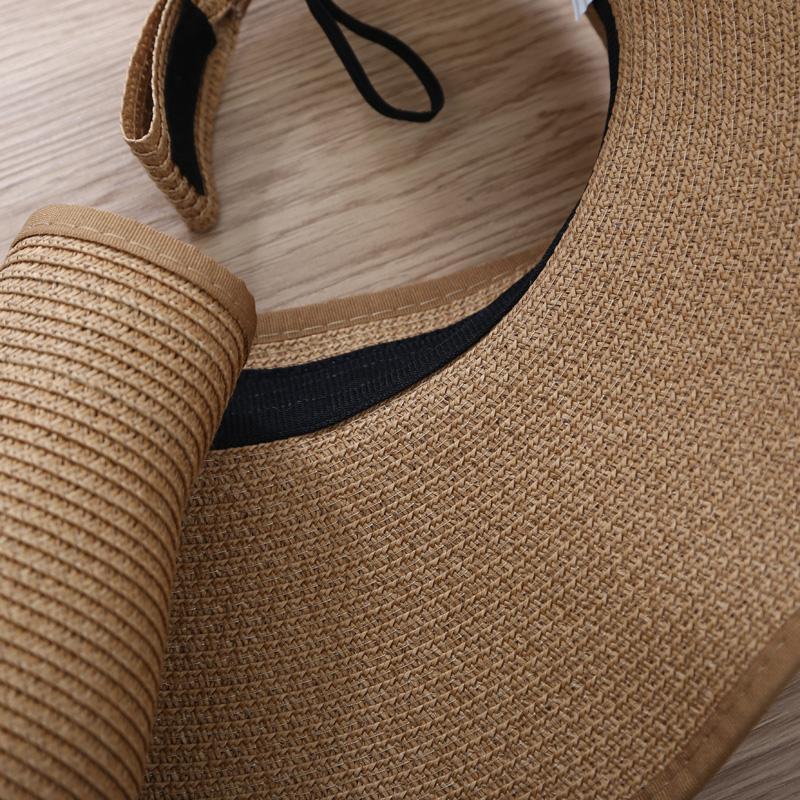 WTEMPO Women Summer Visors Caps Foldable Sun Hat Wide Large Brim Beach Hats Straw Hat Chape Femme Beach UV Protection Cap