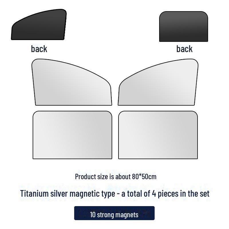 Car Magnetic Sunshade: Interior Insulation & Blackout Window Curtain.