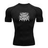 Men's Compression Fitness T-Shirt, Spiky Death Metal Pattern