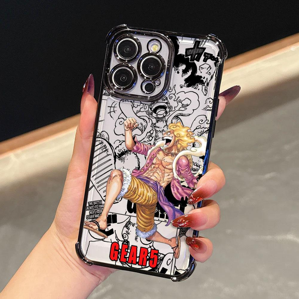 Hot LuffyS Sun God NikaS Plating Phone Case For Samsung S26 S25 S24 S23 S22 S21 S20 FE Note20 Edge Plus Ultra 4G 5G Anti Fall