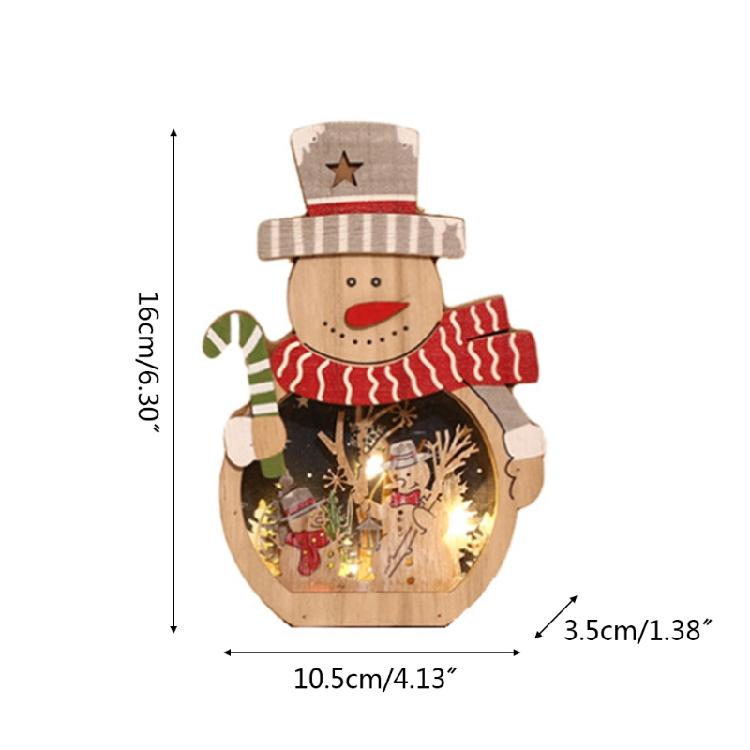 Beautiful Wooden Santa/Snowman Christmas Ornament Lighting Artificial Furnishing
