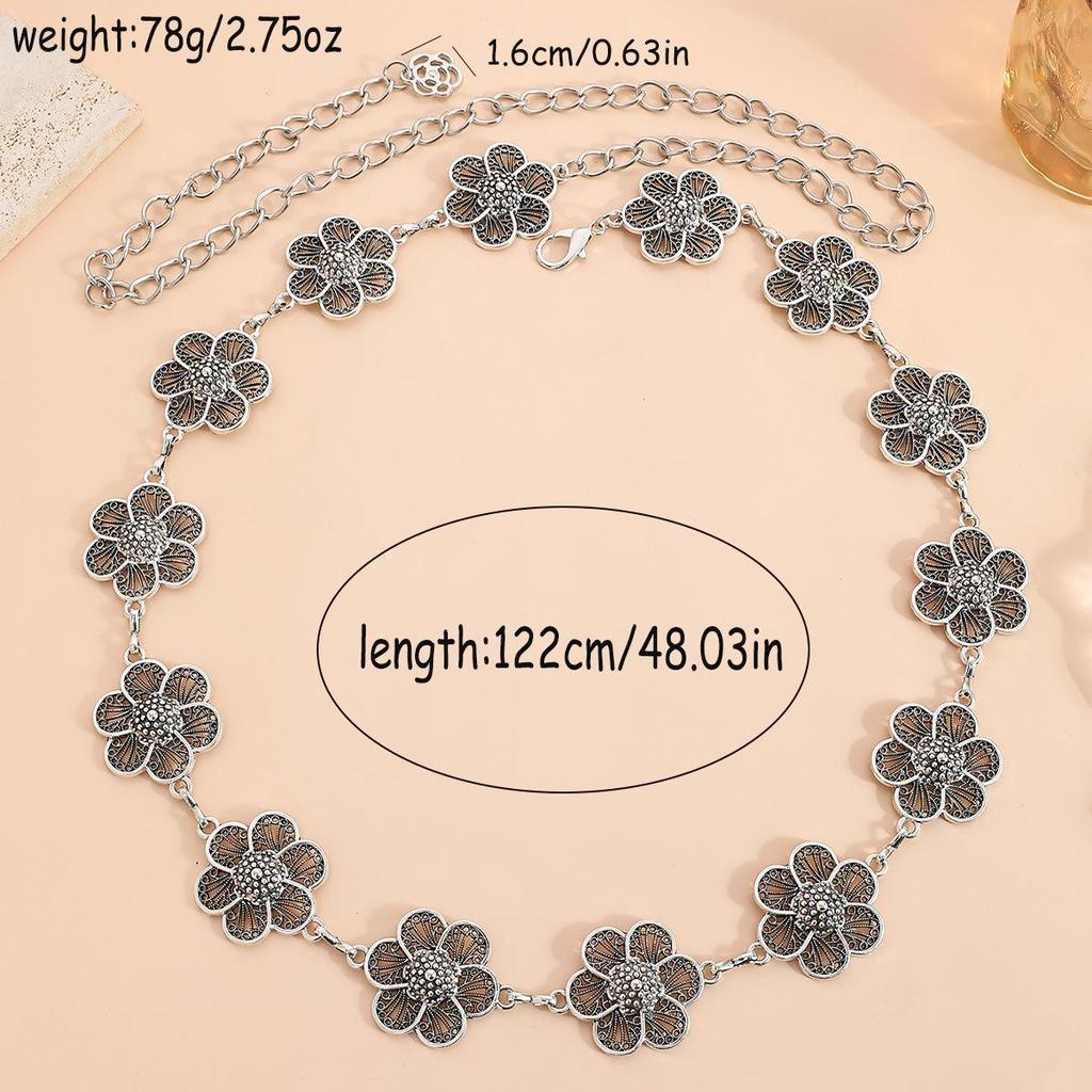 Bohemian Retro Metal Waist Chain for Women - Ethnic Style Body Jewelry
