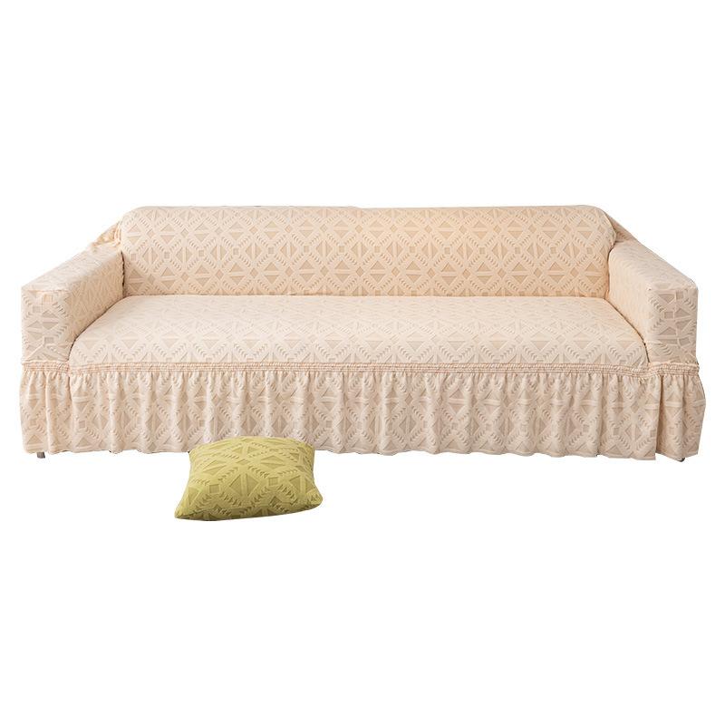 Living Room Straight Row Sofa Cover Skirt Lace Elastic All-Inclusive Integrated Dustproof Anti-Scratching Four Seasons Universal