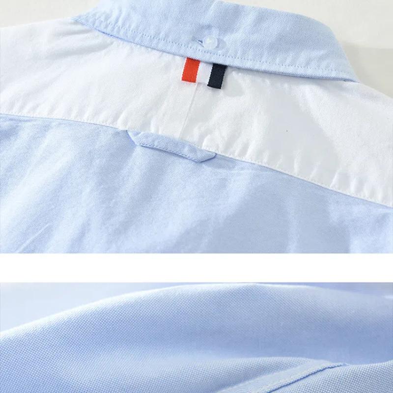 Korean Fashion Long Sleeve Men Shirt Youth Street Style Patchwork Shirts Casual Pure Cotton Soft and Comfortable Men Clothing