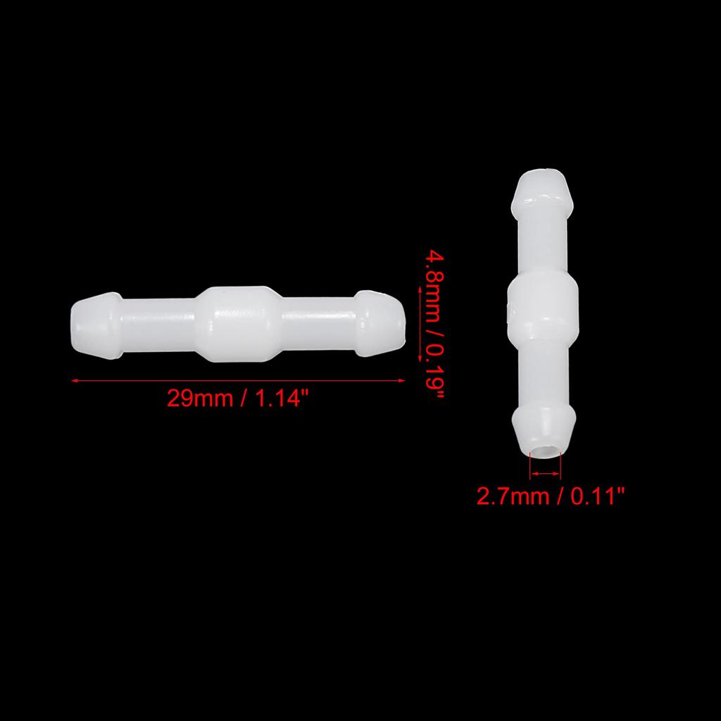 X AUTOHAUX Windshield Washer Hose Connector I Shape Plastic 2-Way Tube Pipe Fitting Splitter Adapter for Car 10pcs White