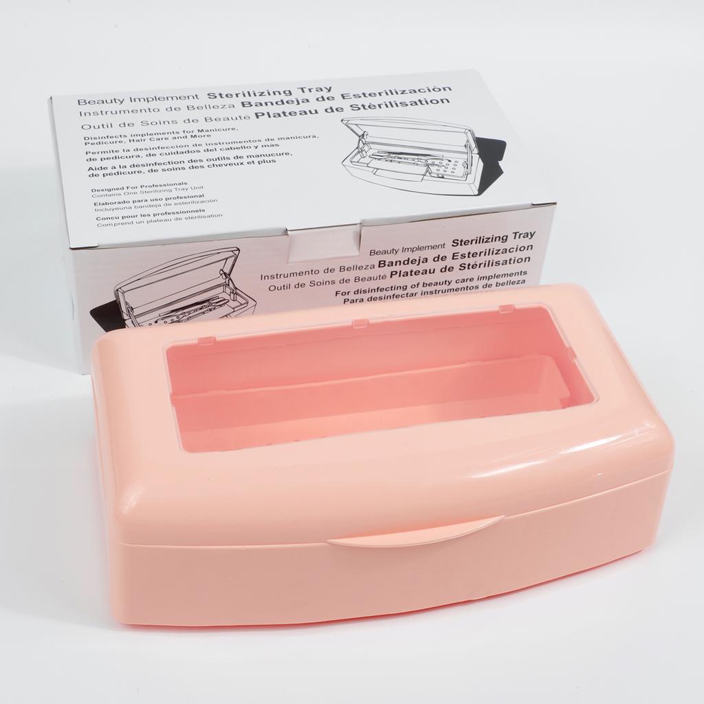 1pcs Nail Tool Sterilizer Tray, White Disinfection Box For Steel Metal Nipper, Tweezers Equipment Cleaner Plastic Clean Steriliz