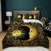 Bohemian Duvet Cover Set Golden Sun Twin Bedding Set Boho Style for Teens Adults Double Queen King Size Polyester Qulit Cover