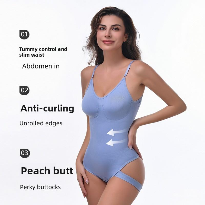 Shapewear Body med Mavekontrol, Taljeformning, Bryststøtte, Stropper, Løft af Balder, Maveopstramning, Ét-delt Top til Kvinder