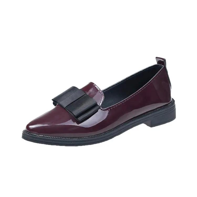 Fashion 2024 British Style Flat Shoes Loafers Patent Leather Black Work Shoes Professional Small Leather Shoes for Women Autumn