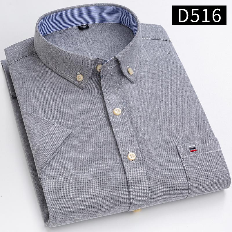 Neues Herren Social Shirt Kurzarm 100% Reine Baumwolle Oxford Weich Geknöpft Kariert Formal Herrenkleidung Tasche Social Shirt S-7XL