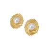 Elegant Stainless Steel Pearl Earrings - European & American Style, Titanium French Dangle, Luxurious Light Studs