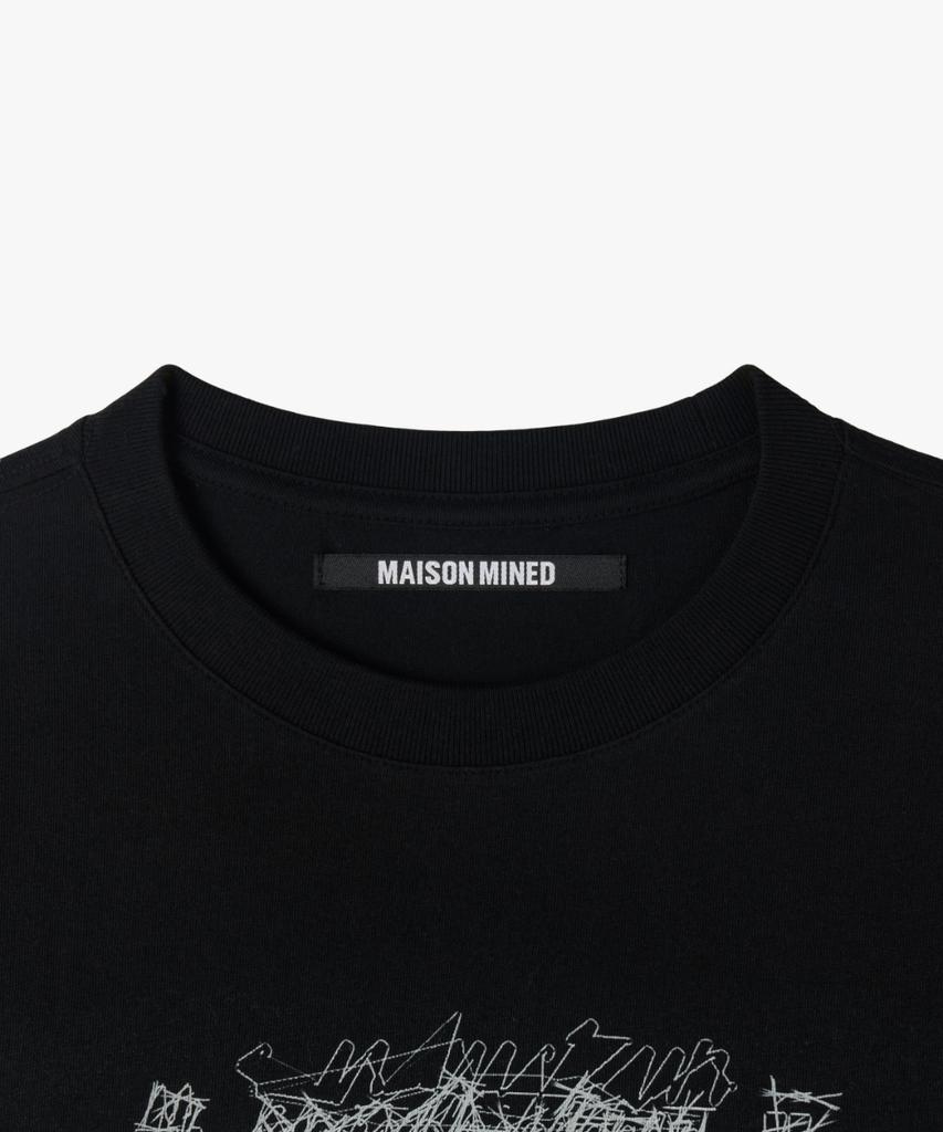 MAISON MINED Doodle Heart Long Sleeve Black
