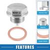 A ABSOPRO Car Engine Magnetic Drain Plug Stainless Steel with Copper Washers 2 Pack M20x1.5