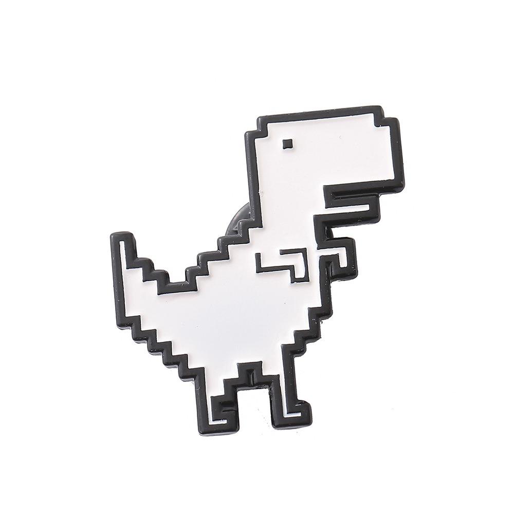 Dinosaur Brooches Pixel Style Lapel Badges Gift Enamel Pins  Kids Friends