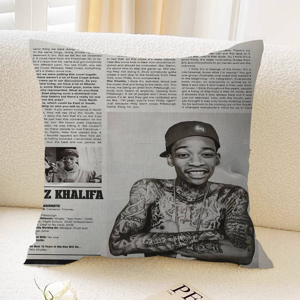 Rapper W-Wiz K-Khalifa Personalized Pillow Cover Kids Bedroom Wild Party Decor Pillowcase Kid Birthday Shower Gift