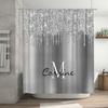 Delightful Pink White Floral Shower Curtain Home Decor Bath Room Decoration Waterproof Fabric For Kids Bathroom