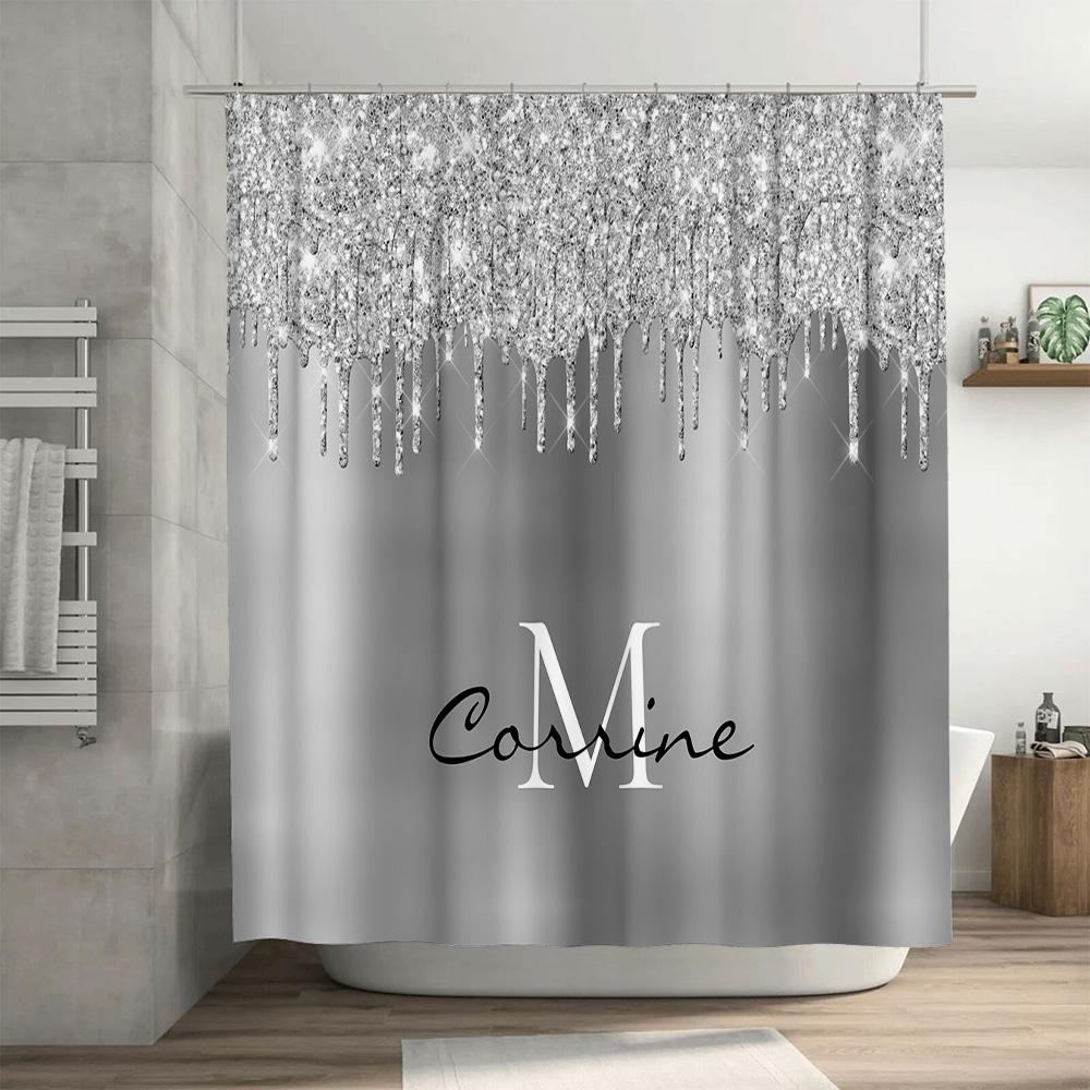 Delightful Pink White Floral Shower Curtain Home Decor Bath Room Decoration Waterproof Fabric For Kids Bathroom