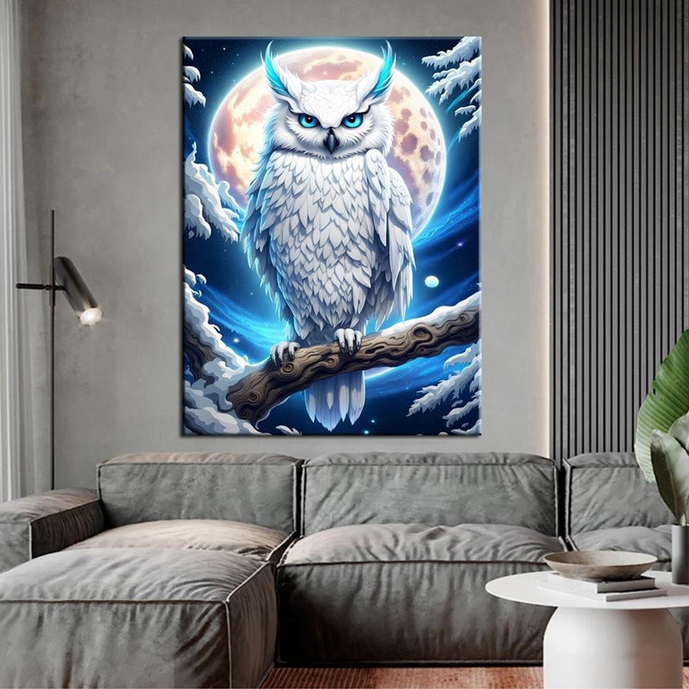 Cute White Owl Picture Full Drills 5D Diamond Painting Mosaic Embroidery Diy Cross Stitch For Home Decorations J3644