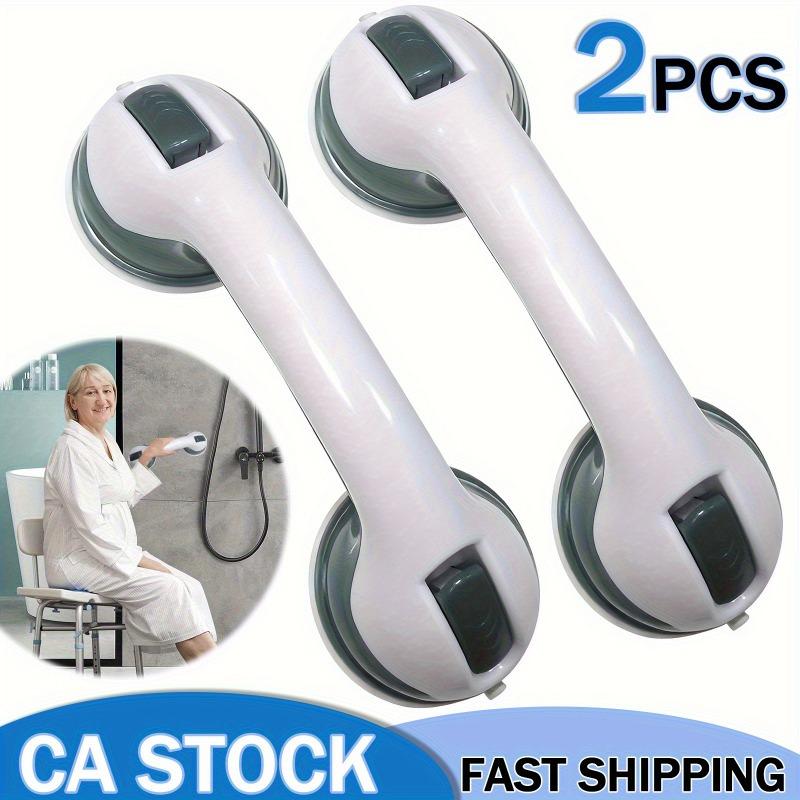 

Two Bathroom Safety Grab Bars with Non-Slip Grips, Made of Durable Plastic, Sturdy And Stable, Featuring a Strong Suction Cup