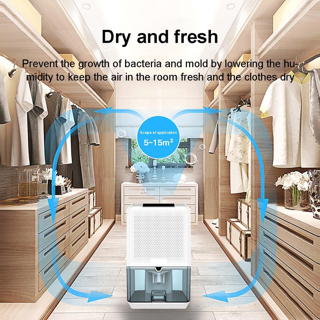 1500ML Air Dehumidifier Ultra Quiet Moisture Absorbing Air Dryer for Wardrobe Home Use Electric Mini Semiconductor Dehumidifier