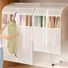 1pc Washable Transparent Garment Bag Dustproof Hanging Clothes Cover with Magic Tape Closure, Polyester Storage Organizer for Home Use