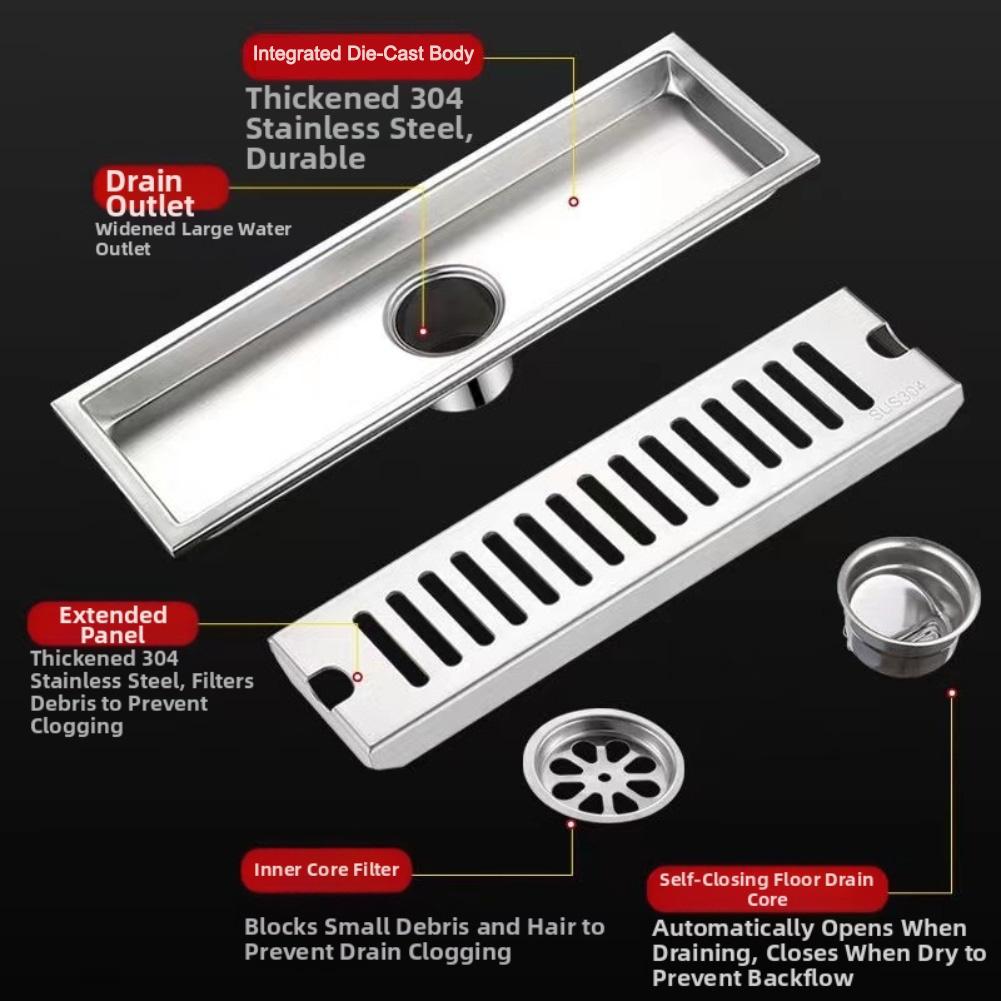 Embedded Flush Installation Bathroom Floor Drain Rectangular Drain