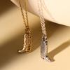 Lady Stainless Steel Gold Plated Trendy Western Cowboy Boots Link Chain Pendant Necklace Gift