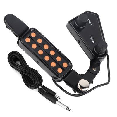 Acoustic Guitar with Tone and Volume Padded Easy Connection Compatible with Acoustic Guitars Pickup, 12-Hole, Controls, Connector, Clip, Operation,