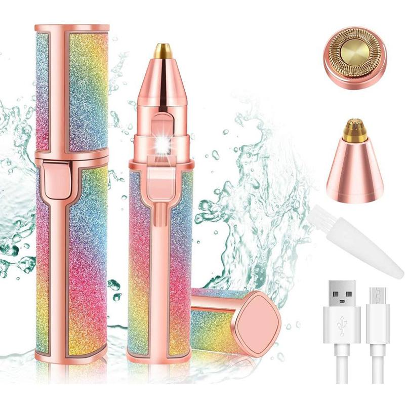 Mini Shavers Razor Portable Electric Hair Remover 2 In 1 Built-in Light Eyebrow Trimmer Hair Removal For Women