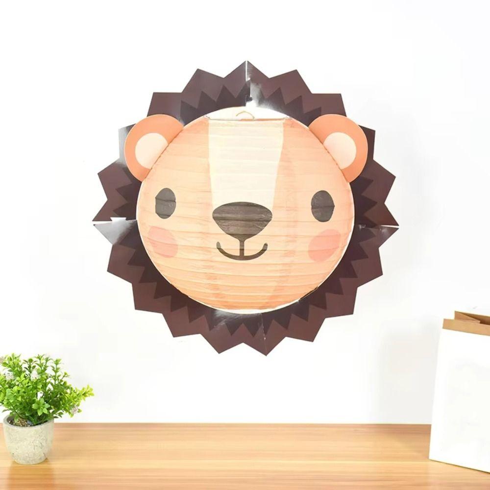 3Pcs Foldable 3D Animal Paper Lantern DIY Hanging Lantern Ball Children Festival Lantern Party