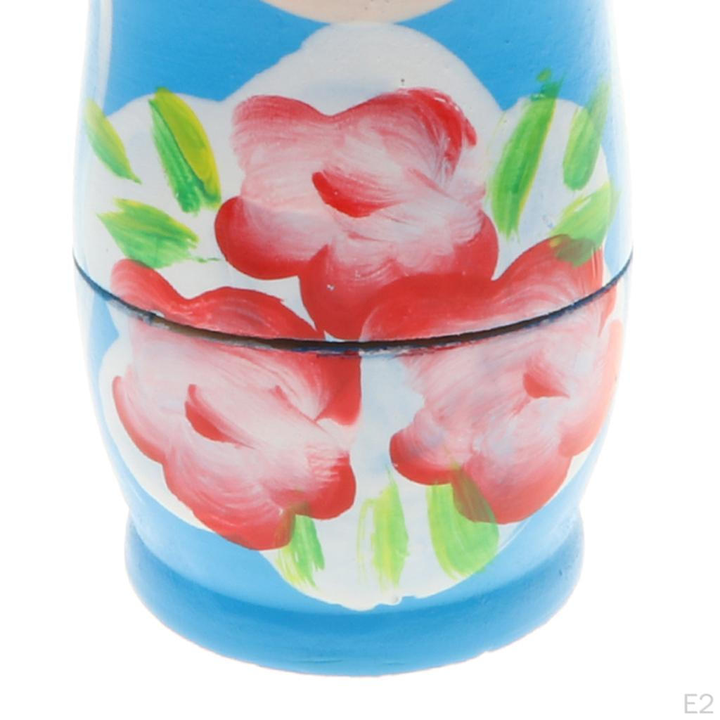 WOODEN RUSSIAN NESTING DOLLS Matryoshka - Wood Color, as described