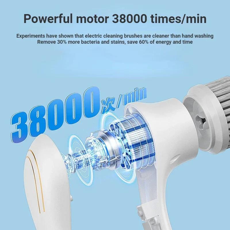 Handheld Electric Cleaning Brush Cordless Spin Scrubbe With 5 Replaceable Brush Heads USB Rechargeable 360°Power Scrubbe