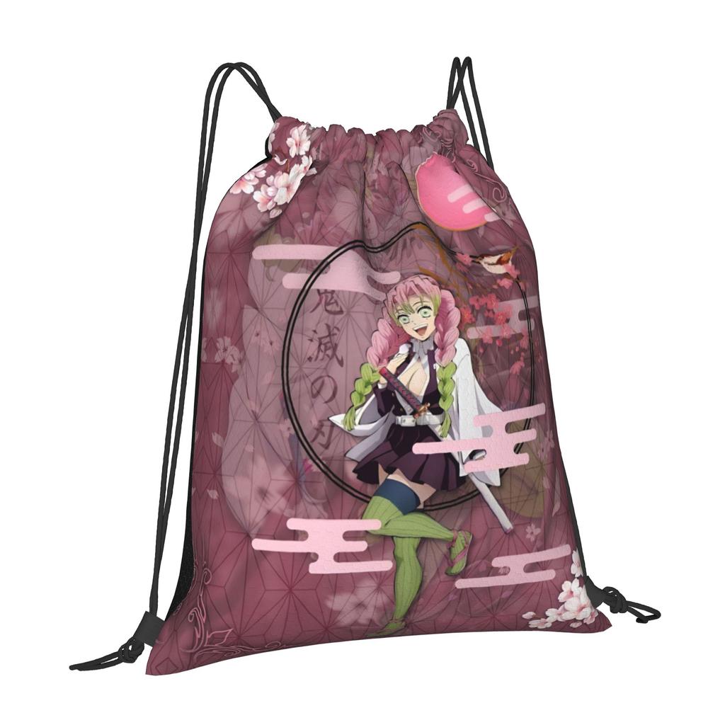 Custom Demon Slayers Drawstring Bags Men Women Lightweight Manga Sports Gym Storage Backpack