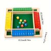 Colorful Wooden Four-Sided Number Folding Board Game Interactive Dice Card Game for Toddlers, Develops Fine Motor Skills Cognitive Abilities,
