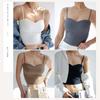 W Summer with Chest Pad Type Suspender Small Vest Women's Inner with Ice Silk Base Cover Breast Beauty Back Bra Integrated Top