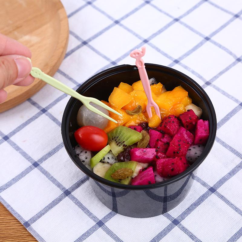 Boxed Set of Disposable Plastic Fruit and Dessert Forks