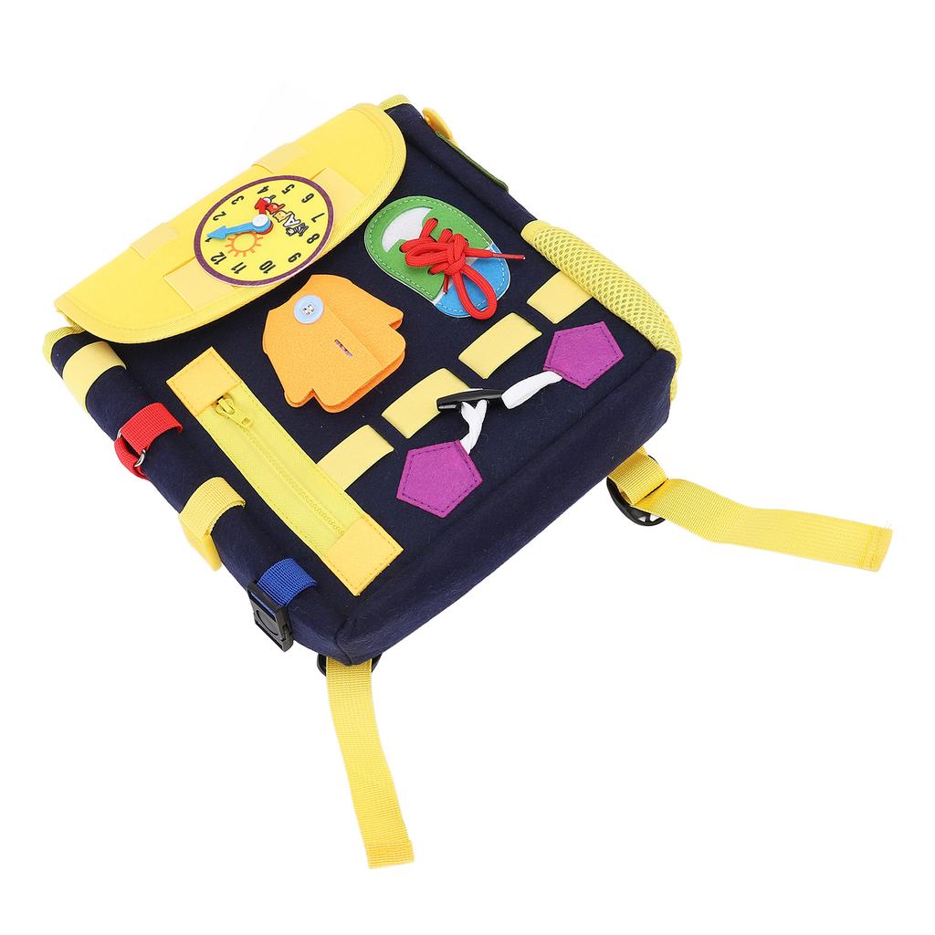 Toddler Backpack with Buckles Felt Educational Learning Activity Sensory Backpack Large Capacity Bag