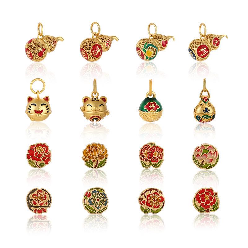 Birth Flower Gourd Bracelet & Necklace: Prosperity & Fortune DIY Bead Accessories