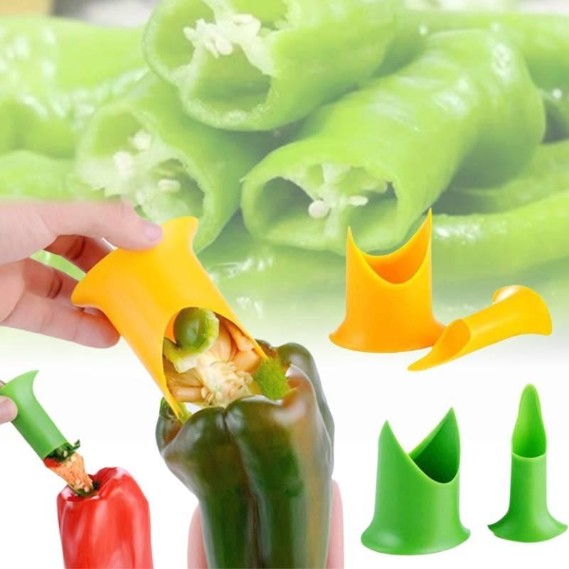 Bell Set 2pcs Pepper Seed Corer Remover Fruit Corer Separator Kitchen Gift Tool