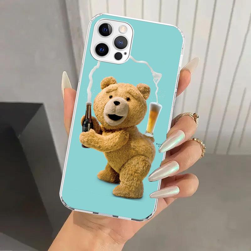 Naughty Cute Bear Funny Mascot Phone Case for Iphone 17 Air 16 15 Plus 14 13 Mini 12 11 Pro Max 16E 7 8 SE 2020 Soft Funda Print