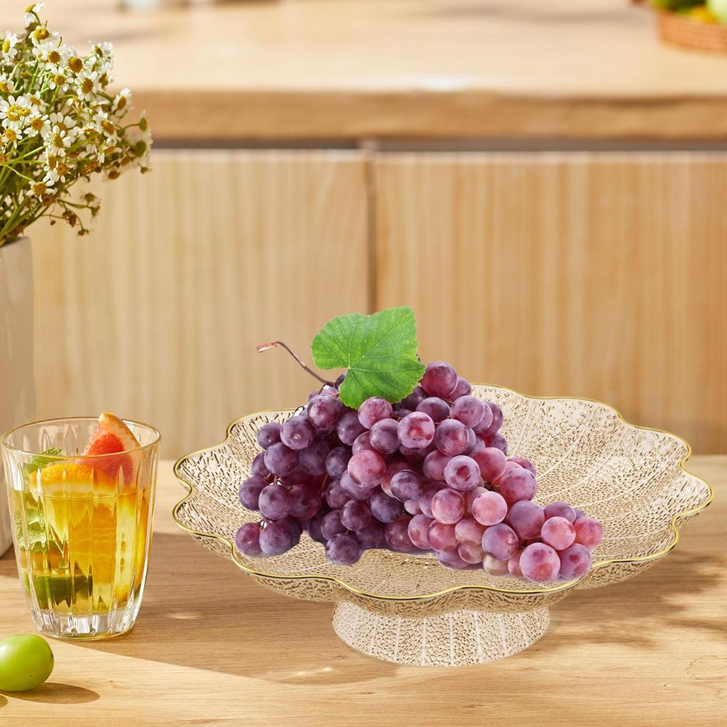 Elegant Table Fruit Bowls PET Footed Tray Decorative Vegetable Holder Organizer for Snacks and Sweets